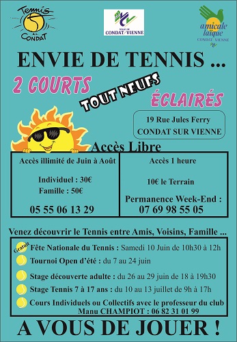 ENVIE DE TENNIS CET ETE... ENVIE DE TENNIS CET ETE...