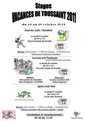 STAGES DE LA TOUSSAINT 2011
