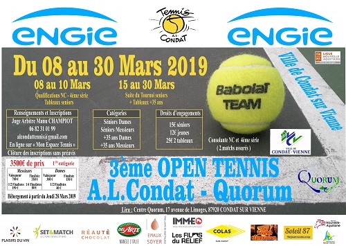 3ème Open Tennis Ville de Condat - AL Condat - Quorum 3ème Open Tennis Ville de Condat - AL Condat - Quorum