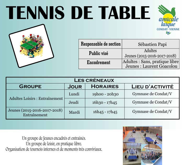 TENNIS DE TABLE TENNIS DE TABLE