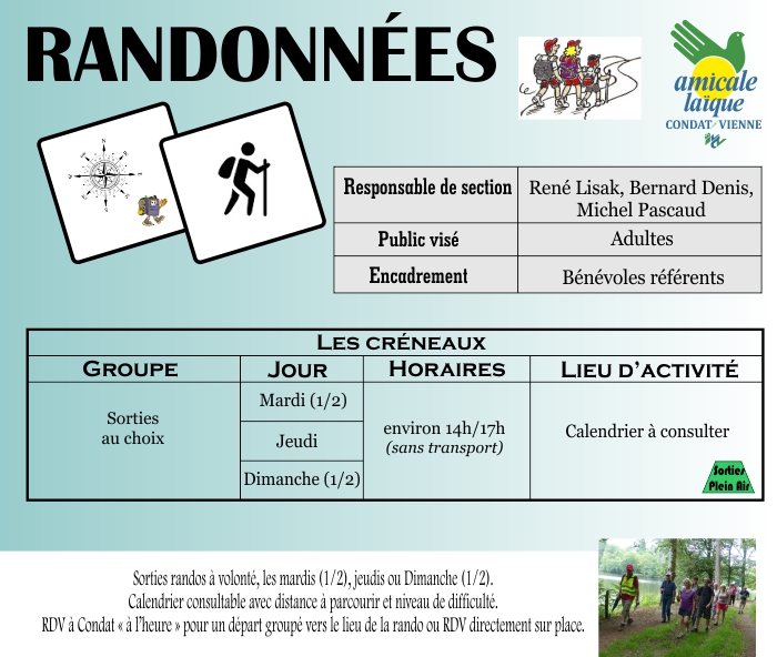 RANDONNÉES PÉDESTRES RANDONNÉES PÉDESTRES