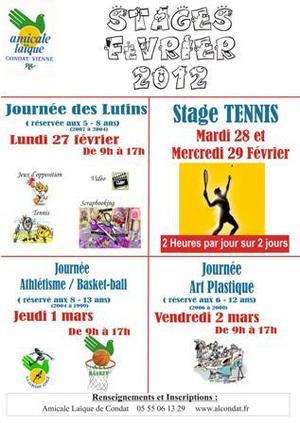 STAGES FEVRIER 2012 STAGES FEVRIER 2012