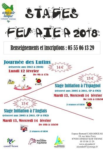 STAGES FEVRIER 2018 STAGES FEVRIER 2018