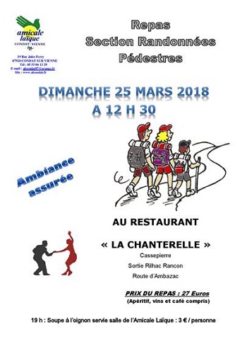 Le traditionnel repas de mars des Randos, c'est maintenant ! Le traditionnel repas de mars des Randos, c'est maintenant !