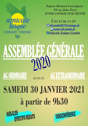 ASSEMBLEE GENERALE 2020 - SAMEDI 30 JANVIER 2021 ASSEMBLEE GENERALE 2020 - SAMEDI 30 JANVIER 2021