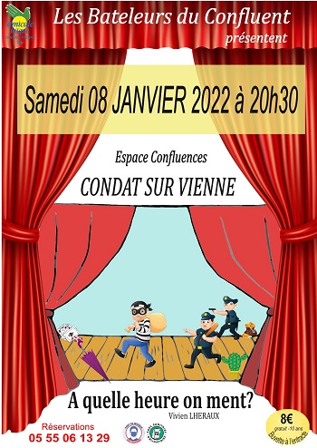 Les Bateleurs du Confluent remontent sur scène pour leur 1ère : A Quelle Heure On Ment ? Les Bateleurs du Confluent remontent sur scène pour leur 1ère : A Quelle Heure On Ment ?