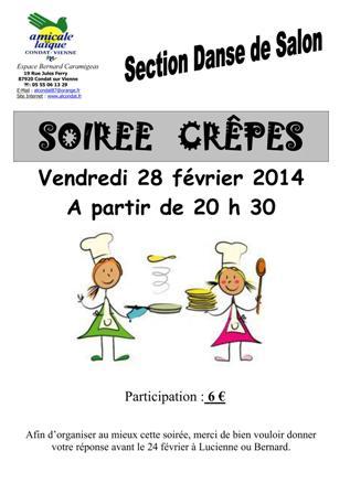 Les danseurs vous invitent à leur soirée "CRÊPES" Les danseurs vous invitent à leur soirée "CRÊPES"