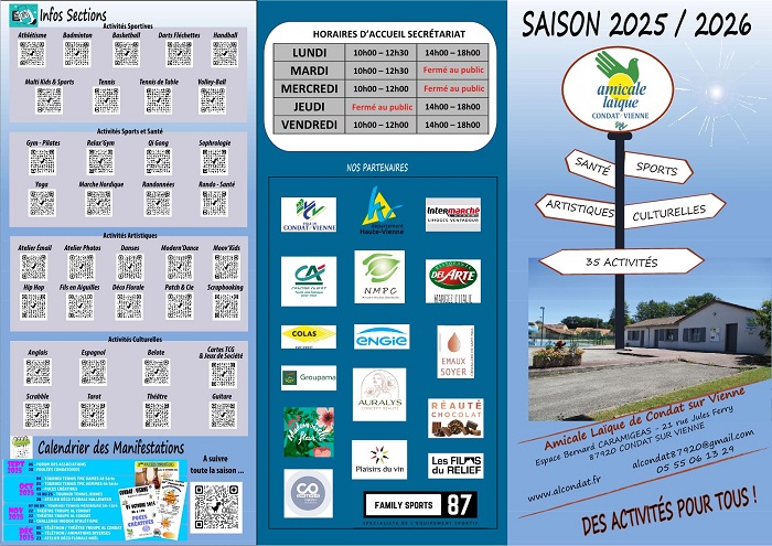 Plaquette de présentation de l'Amicale - Saison 2023/2024