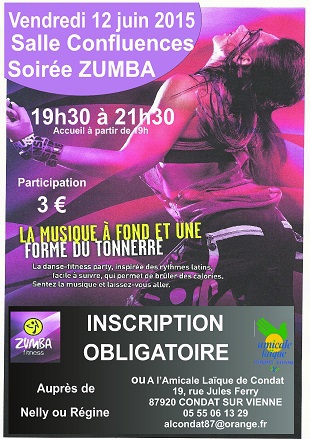 Nouvelle soirée ZUMBA !!! Nouvelle soirée ZUMBA !!!
