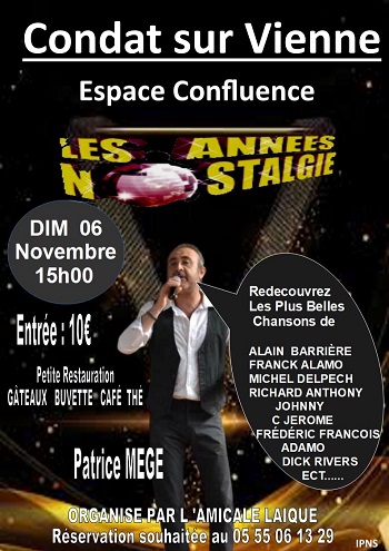 APRES-MIDI CONCERT PATRICE MEGE - DIMANCHE 6 NOV 2022