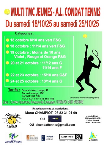 TENNIS - MULTI TMC JEUNES AL CONDAT - OCTOBRE 2025 TENNIS - MULTI TMC JEUNES AL CONDAT - OCTOBRE 2025