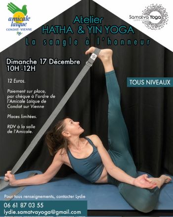 ATELIER YOGA avec LYDIE - Dimanche 17 décembre 2023 ATELIER YOGA avec LYDIE - Dimanche 17 décembre 2023