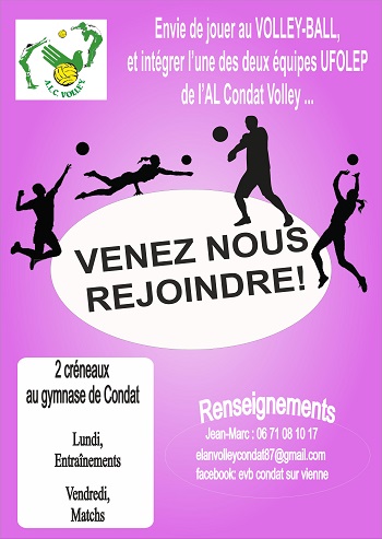 VENEZ REJOINDRE L'EQUIPE VOLLEY DE L'AL CONDAT ! VENEZ REJOINDRE L'EQUIPE VOLLEY DE L'AL CONDAT !
