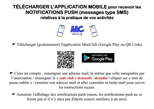 TUTO APPLICATION MOBILE MON CLUB POUR LES ADHÉRENTS TUTO APPLICATION MOBILE MON CLUB POUR LES ADHÉRENTS