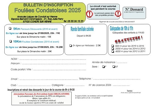 20ème FOULÉES CONDATOISES 2025 20ème FOULÉES CONDATOISES 2025