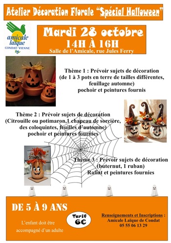 Atelier DECO FLORALE - Spécial HALLOWEEN 2025