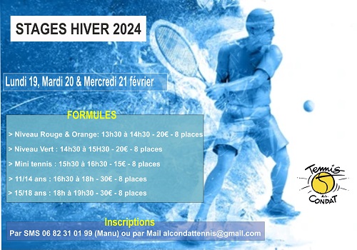 Stages Tennis Hiver 2024